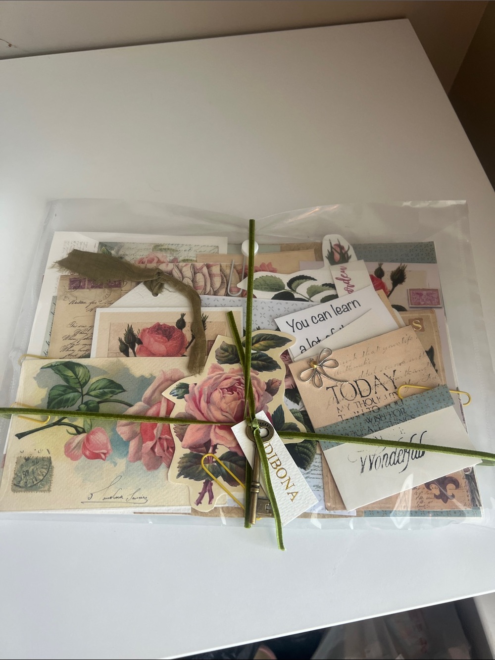 Floral Vintage Scrapbook Paper Pack with Rose Prints